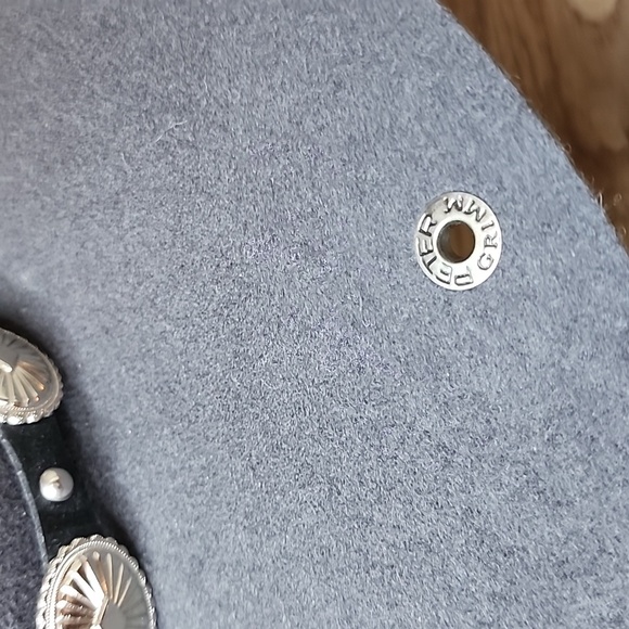 Peter Grimm Belina Hat Wide Stiff Brim Round Crown Silver Jewel Satin Lining - Picture 4 of 14